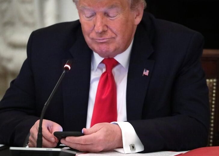 Donald Trump and his phone