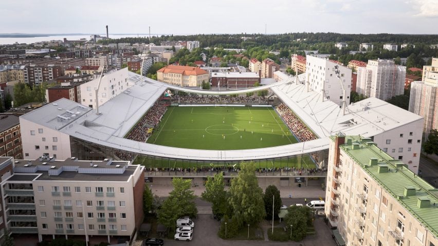 JKMM Architects combines football stadium with housing in Finland